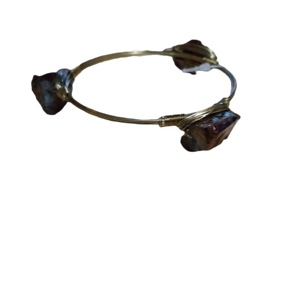 NEW!!! Purple Druzy Stone Gold-Tone Wired Cuff Bracelet w/Free Shipping!! - Picture 9 of 12